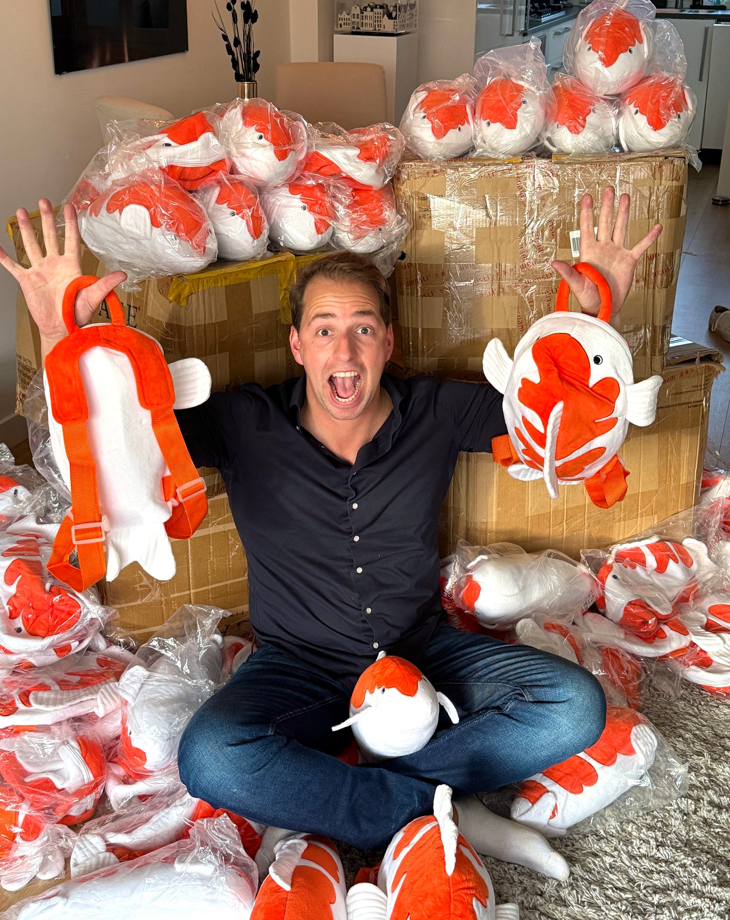"Mr Koi" Plushy + Koi Backpack (Package Deal)