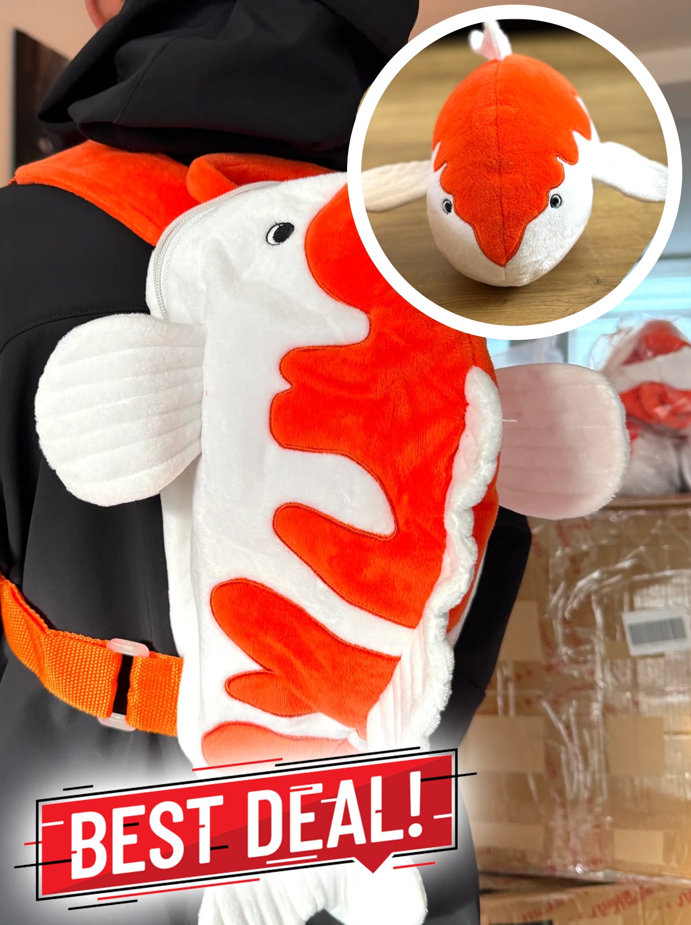 "Mr Koi" Plushy + Koi Backpack (Package Deal)